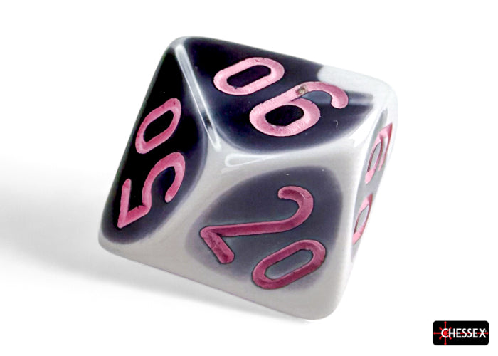 Gemini Black-White-Pink - Polyhedral 7-Dice Set - Brain Spice