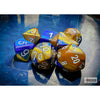 Gemini Blue-Gold-White 7 Dice Set - Brain Spice