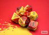 Gemini Red-Yellow-Silver - Polyhedral 7-Dice Set - Brain Spice