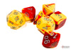 Gemini Red-Yellow-Silver - Polyhedral 7-Dice Set - Brain Spice