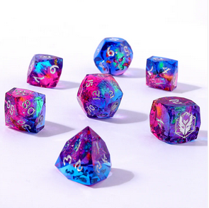 Gilded Storm - Captured Magic 7-Dice Set - Luster Cut Resin - Brain Spice