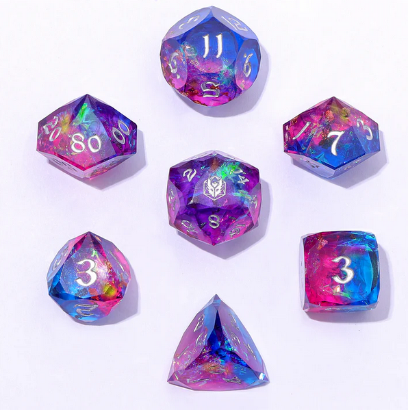 Gilded Storm - Captured Magic 7-Dice Set - Luster Cut Resin - Brain Spice