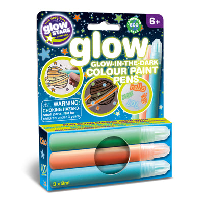 Glow-in-the-Dark Three Colour Paint Pens - Brain Spice