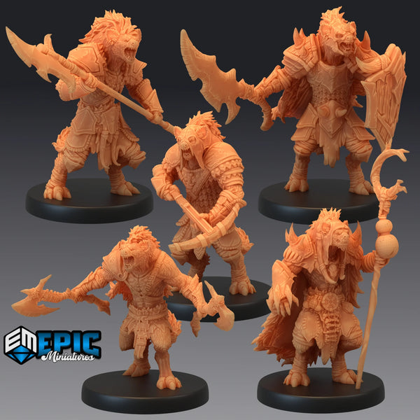 Gnolls Set A - 5 Figurines - Brain Spice