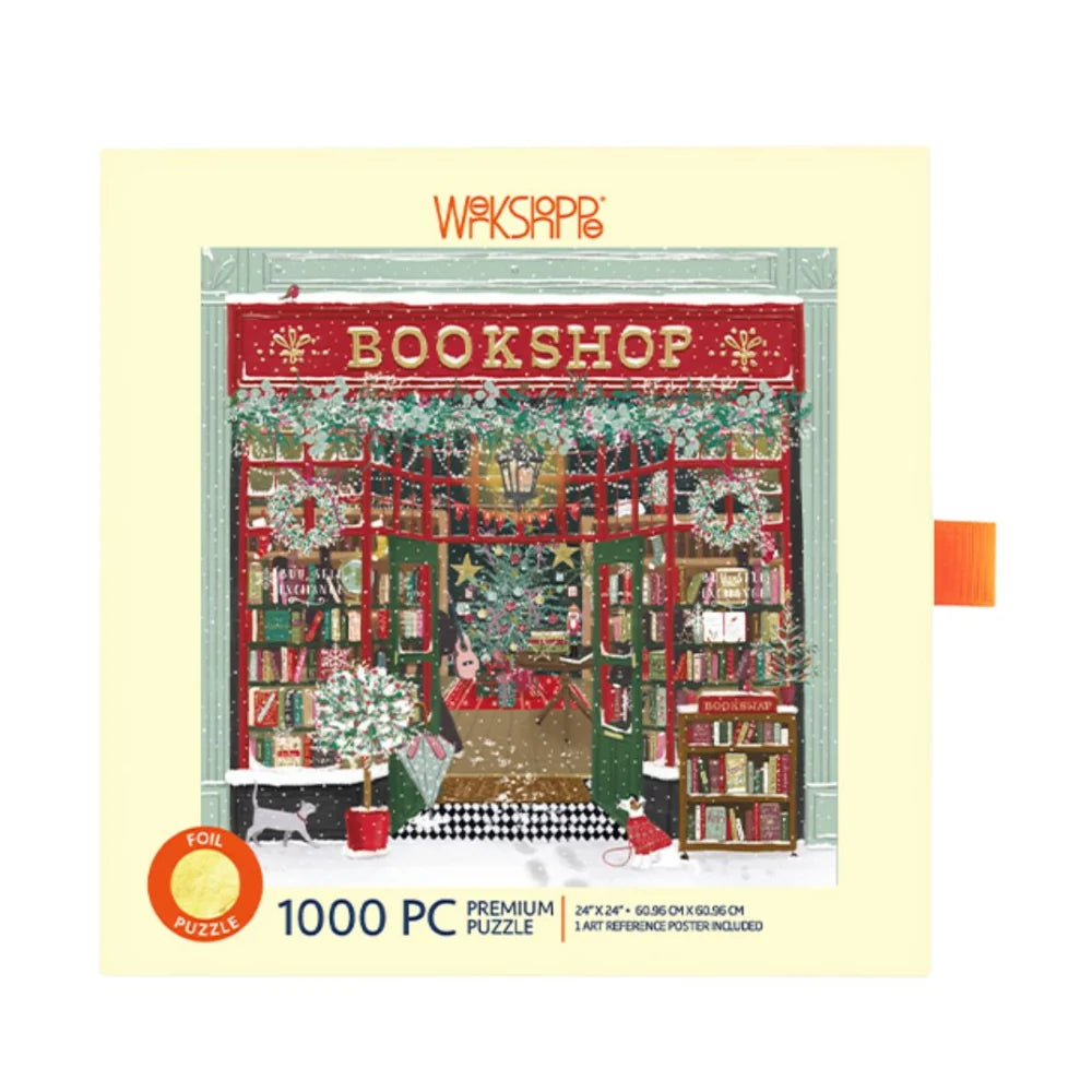 Gold Foil Festive Bookshop - Jigsaw 1000pc - Brain Spice