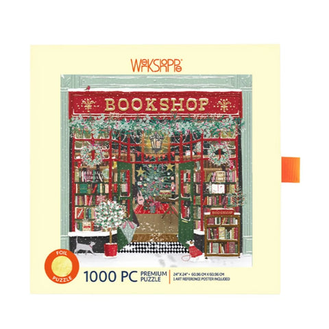 Gold Foil Festive Bookshop - Jigsaw 1000pc - Brain Spice