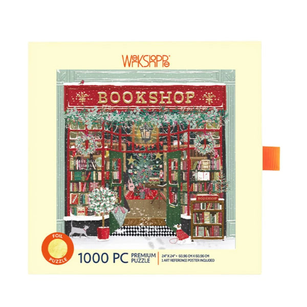 Gold Foil Festive Bookshop - Jigsaw 1000pc