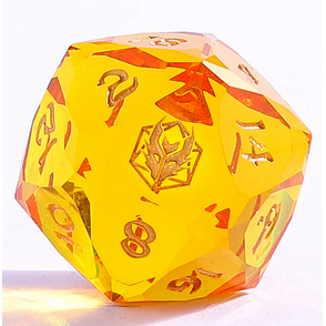 Golden Yellow - Captured Magic 7-Dice Set - Luster Cut Resin - Brain Spice