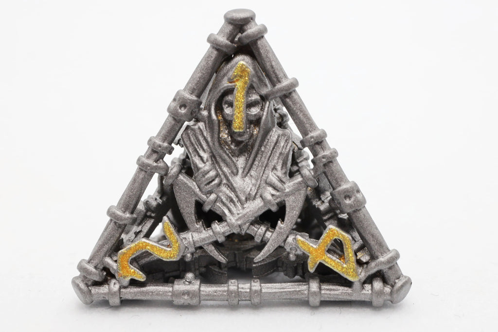 Grim Scythe - Grey Metal 7-Dice Set - Brain Spice