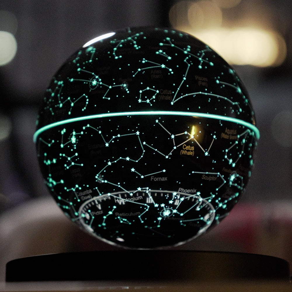 Levitating Starry Globe 14cm with Black Base - Brain Spice