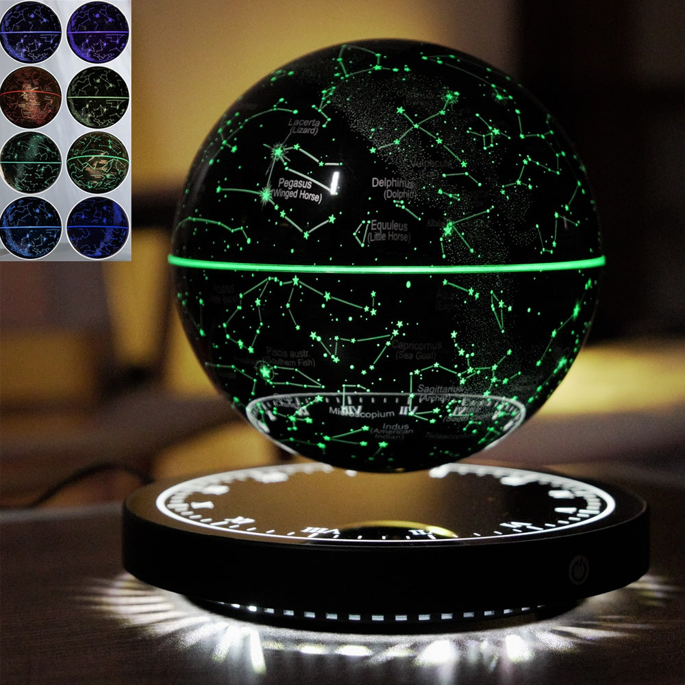 Levitating Starry Globe 14cm with Black Base - Brain Spice