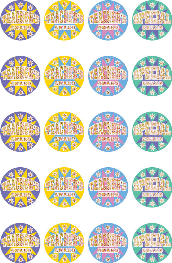 Teachers Award 29mm - Laser Stickers - Brain Spice