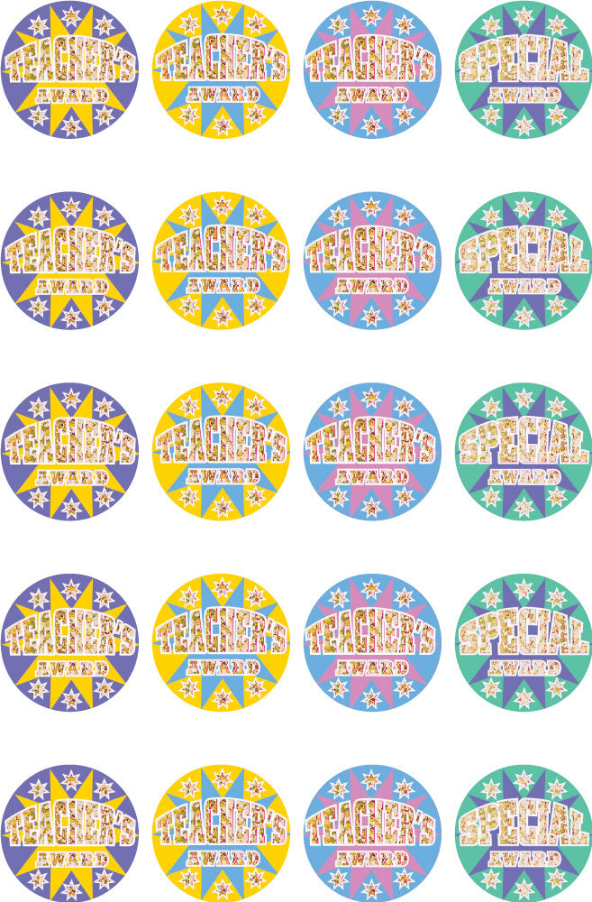 Teachers Award 29mm - Laser Stickers - Brain Spice