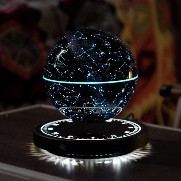 Levitating Starry Globe 14cm with Black Base - Brain Spice