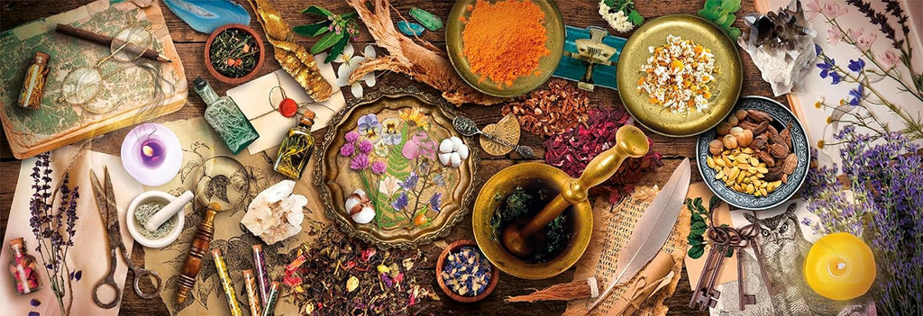 Herbalist Desk - Panoramic Jigsaw 1000pc - Brain Spice