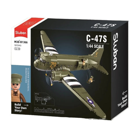 Model Bricks C-47S Airtrain - Scale 1 to 44 - 1015pc - Brain Spice