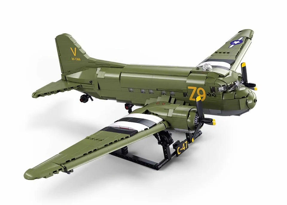 Model Bricks C-47S Airtrain - Scale 1 to 44 - 1015pc - Brain Spice