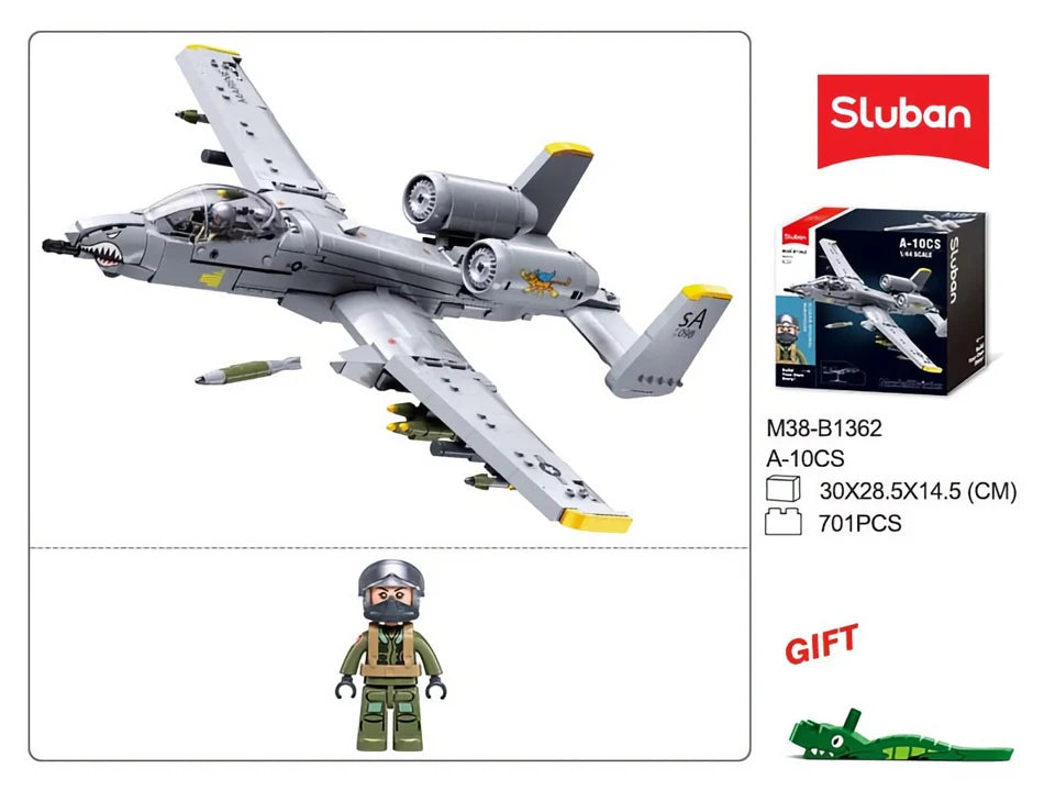 Model Bricks A-10CS Attack Aircraft - Scale 1 to 44 - 701pc - Brain Spice