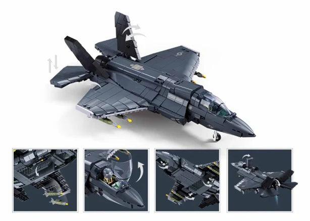 Model Bricks F-35BS Fighter - Scale 1 to 44 - 705pc - Brain Spice