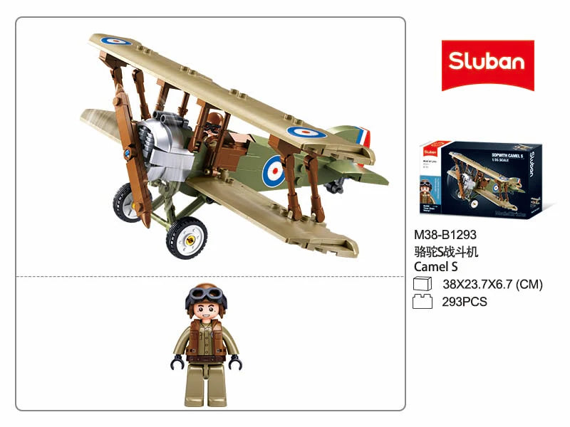 Model Bricks WW1 Sopwith Camel - Scale 1 to 35 - 293pc - Brain Spice
