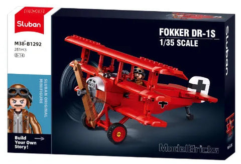 Model Bricks WW1 Fokker DR-1S - Scale 1 to 35 - 281pc - Brain Spice