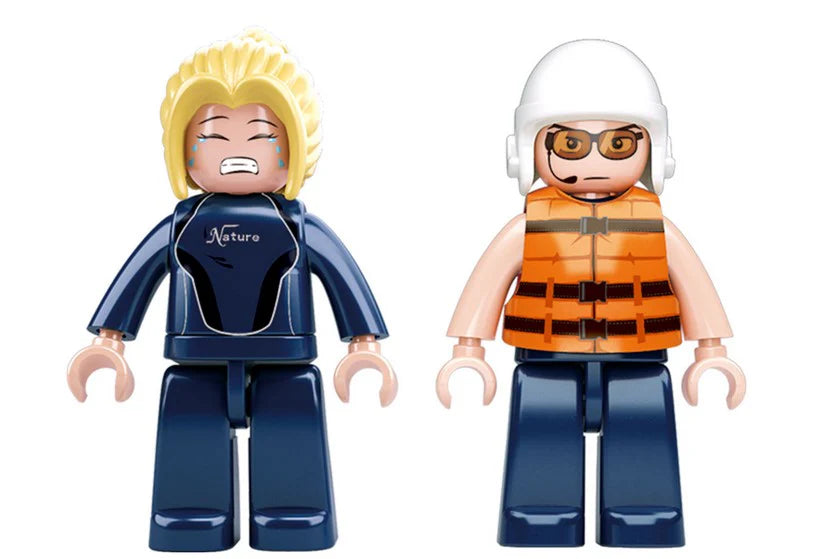 Surf Beach Patrol Helicopter - Model Bricks Town - 149pc - Brain Spice