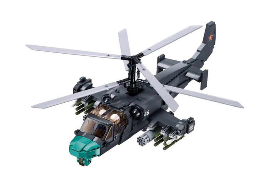 KA-52S Helicopter Gunship - Scale 1 to 35 - Model Bricks 913pcs - Brain Spice