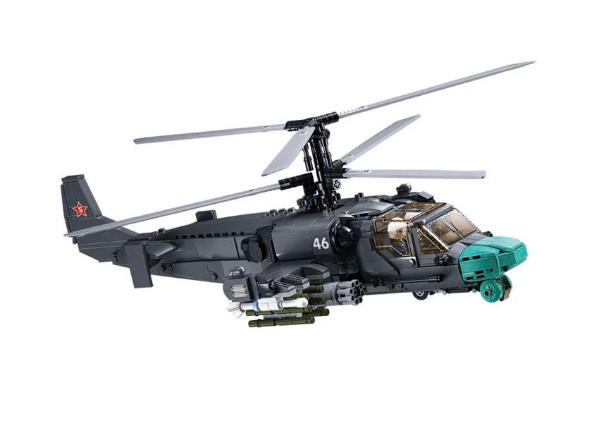 KA-52S Helicopter Gunship - Scale 1 to 35 - Model Bricks 913pcs - Brain Spice