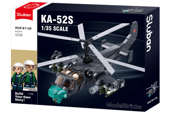 KA-52S Helicopter Gunship - Scale 1 to 35 - Model Bricks 913pcs