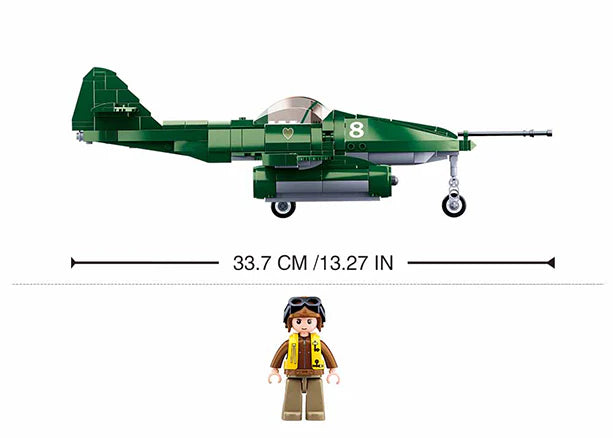 Model Bricks Battle of Budapest ME-262 Fighter - 338pc - Brain Spice