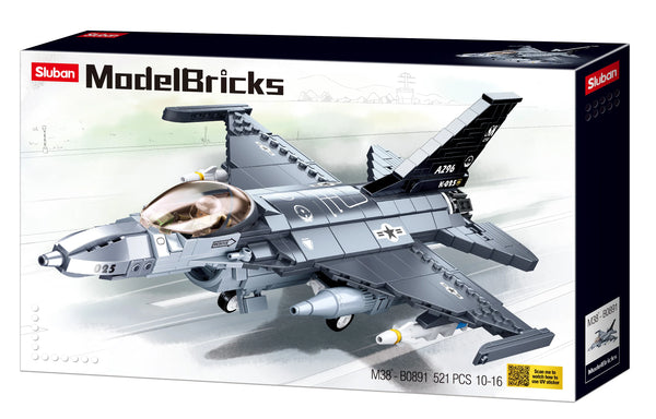 Model Bricks F-16C Falcon Fighter - 521pc