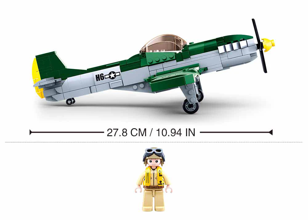 Model Bricks WW2 P51D Fighter - 323pc - Brain Spice