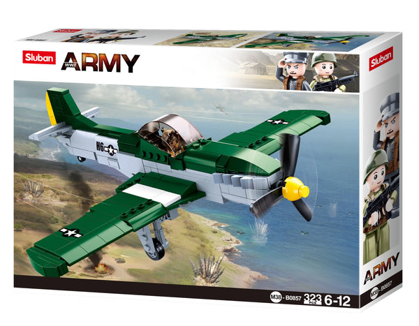 Model Bricks WW2 P51D Fighter - 323pc - Brain Spice