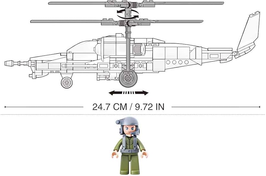 KA-50 Black Shark Helicopter - Model Bricks 330pc - Brain Spice