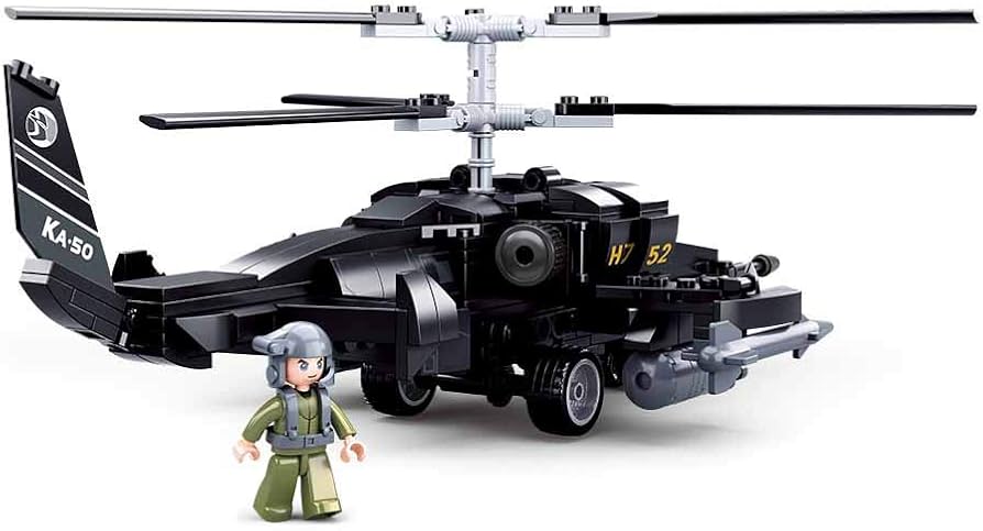KA-50 Black Shark Helicopter - Model Bricks 330pc - Brain Spice