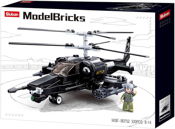 KA-50 Black Shark Helicopter - Model Bricks 330pc - Brain Spice