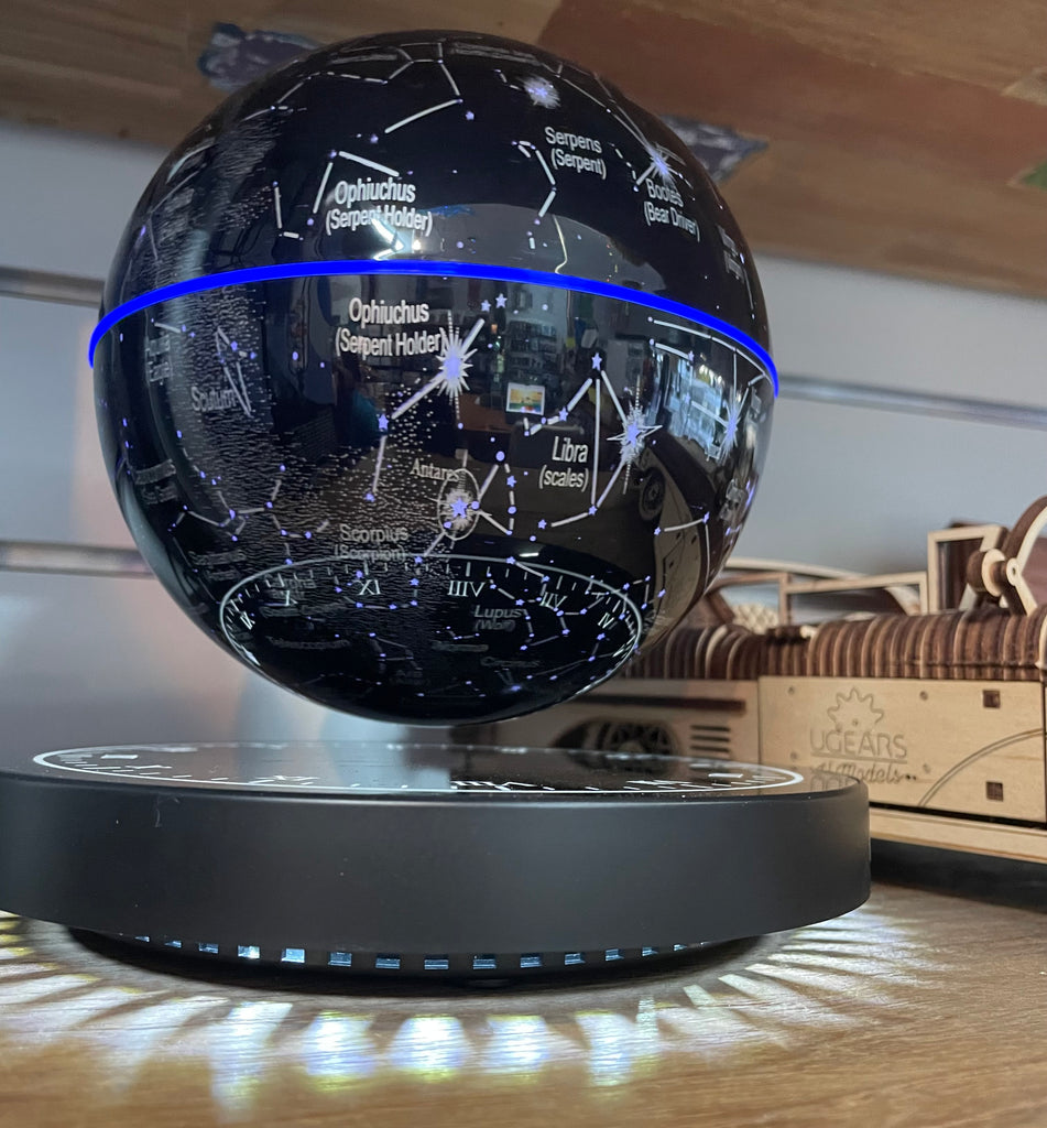Levitating Starry Globe 14cm with Black Base - Brain Spice