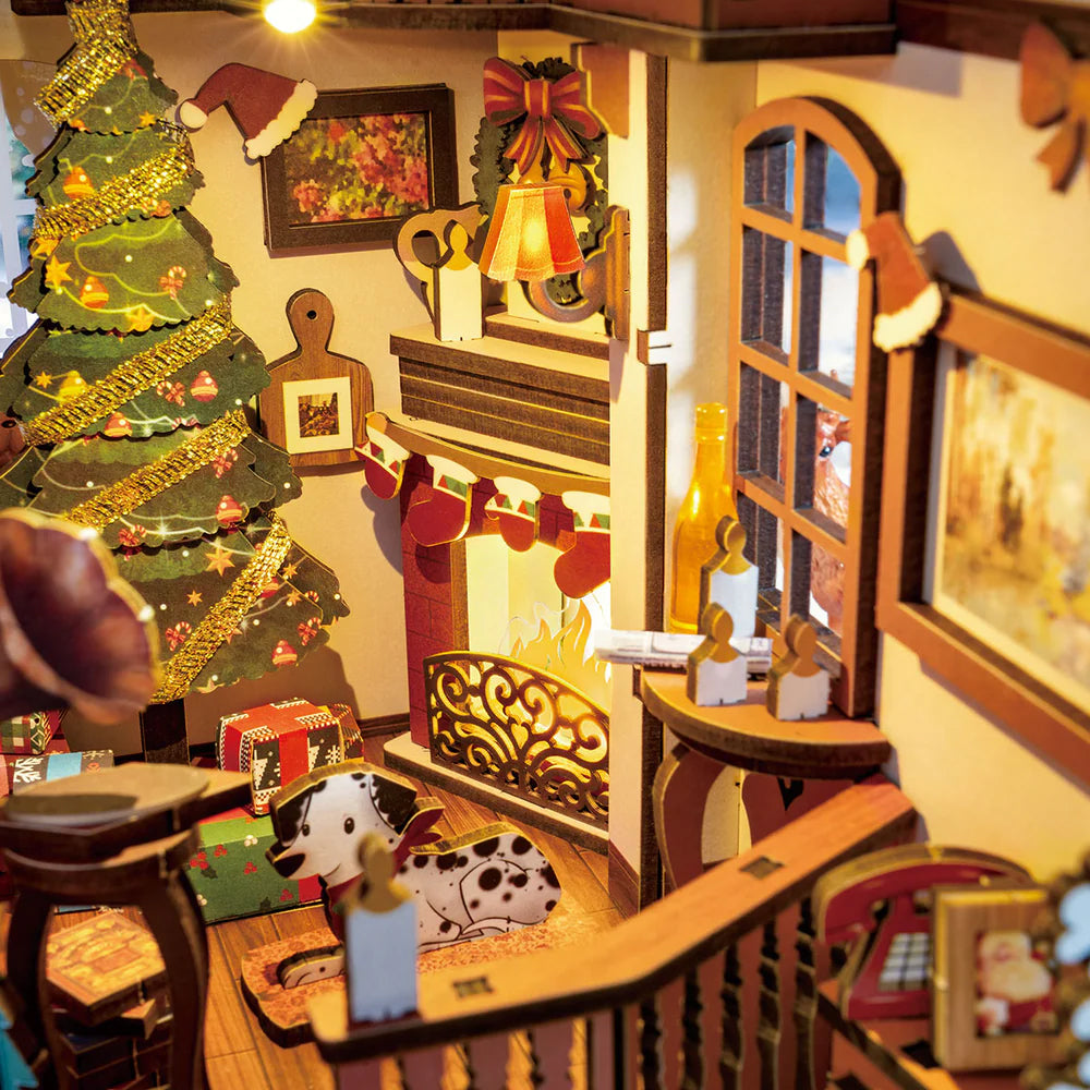 Indoor Christmas Scene - DIY Bookends Kit - ROKR - Brain Spice