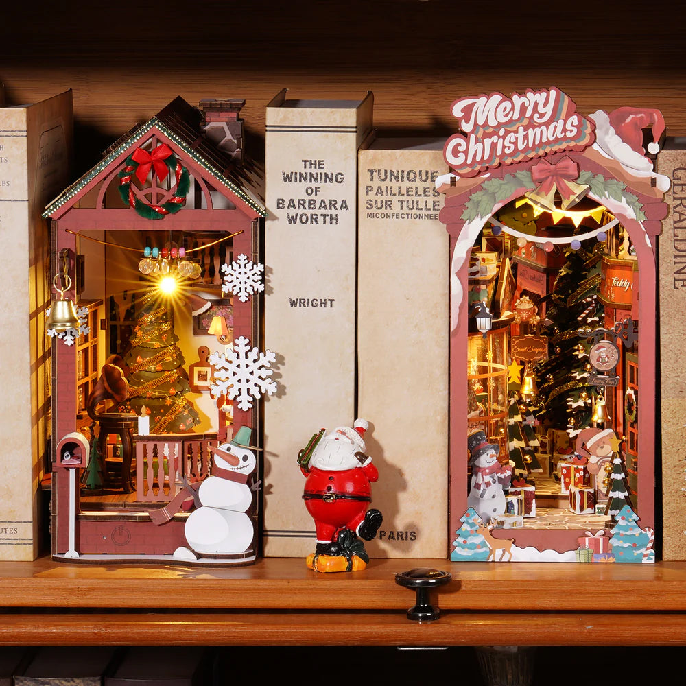 Indoor Christmas Scene - DIY Bookends Kit - ROKR - Brain Spice
