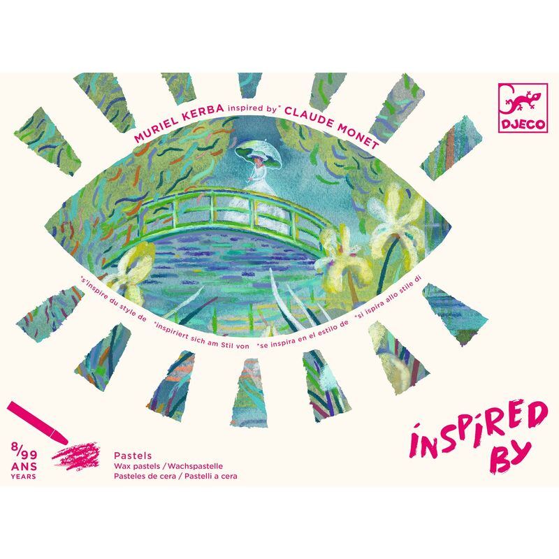 Inspired by Water Lily Pond - Claude Monet - Wax Crayons - Brain Spice