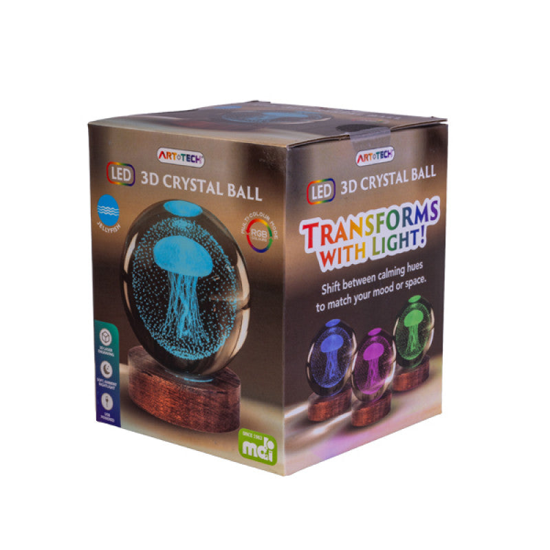 Jellyfish - 3D Crystal Ball Lamp - Brain Spice