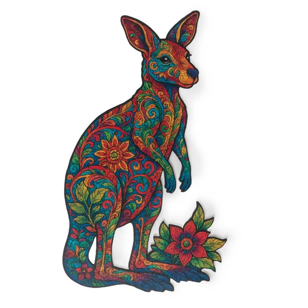 Kangaroo 2 Puzzle - Wooden Jigsaw 9.2 x 11.2 inch
