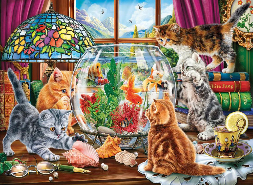 Kittens and Aquarium - Jigsaw 1000pc - Brain Spice