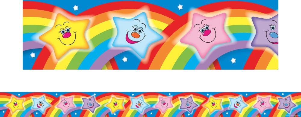 Stars with Rainbows - Large Border - Brain Spice