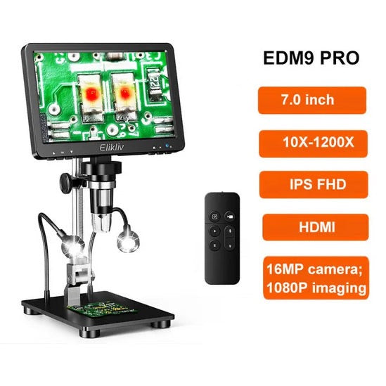 LCD Digital Microscope with 7inch Screen - Brain Spice