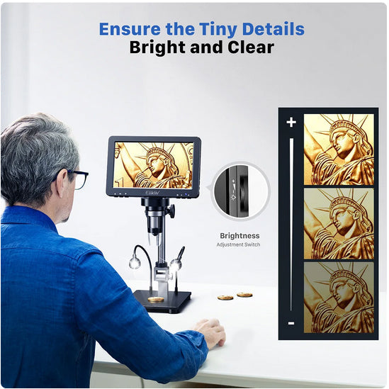 LCD Digital Microscope with 7inch Screen - Brain Spice