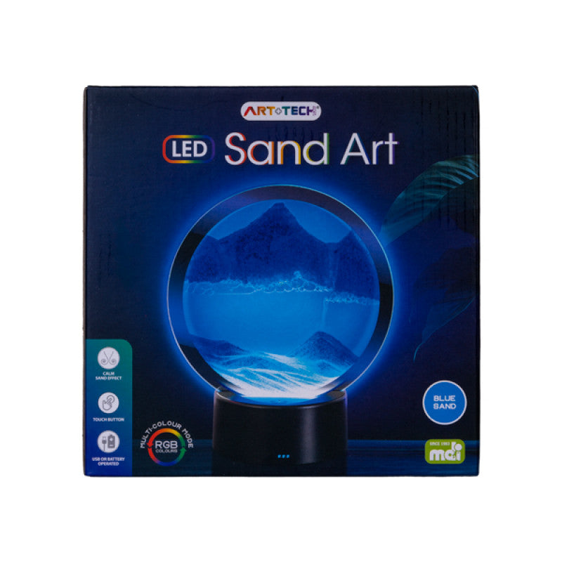 LED Sand Art - Blue 16cm diam - Brain Spice