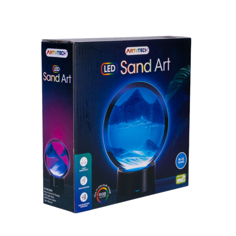 LED Sand Art - Blue 16cm diam - Brain Spice