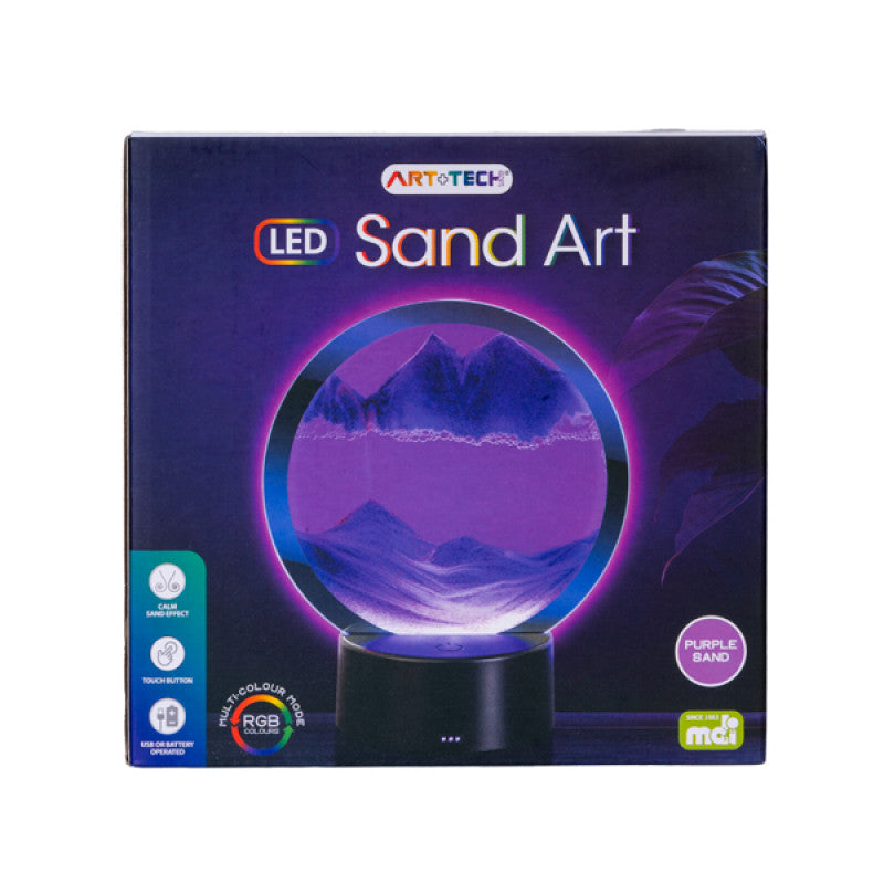 LED Sand Art - Purple 16cm diam - Brain Spice