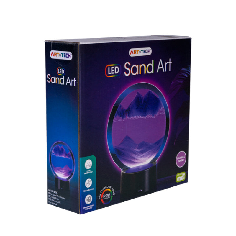 LED Sand Art - Purple 16cm diam - Brain Spice